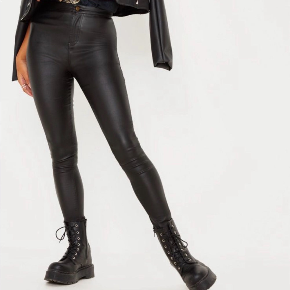 Black Coated Pants